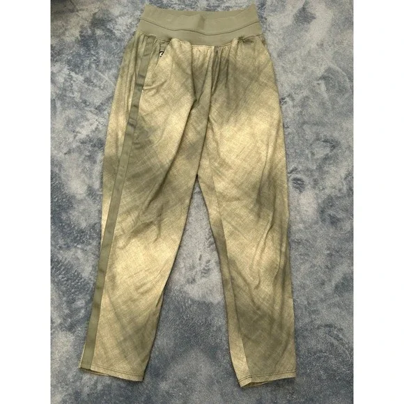Athleta nolita slim tapered printed cropped pants size 2 seafoam green - Picture 4 of 13
